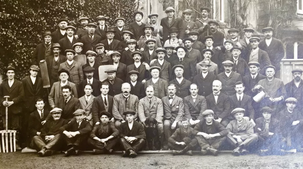 Oakhill Brewery workers outside the Beeches
