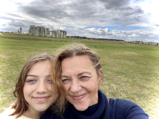 Iona and Amanda at Stonehenge